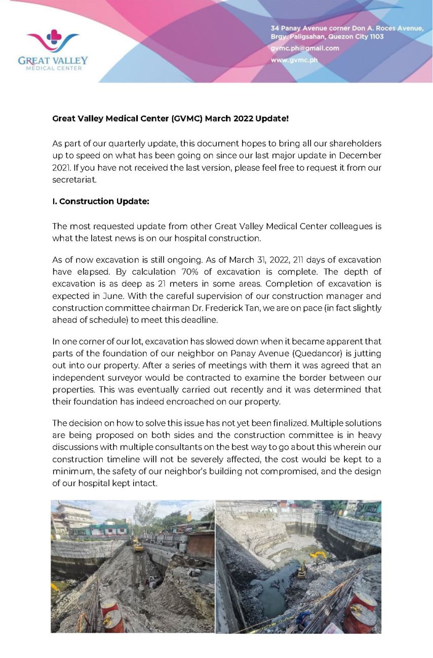 GVMC March 2022 Update Page 1