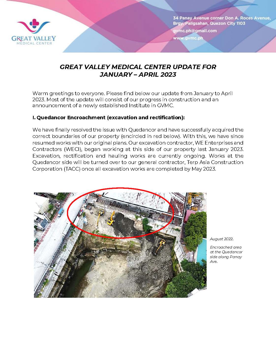 GVMC March 2022 Update Page 1